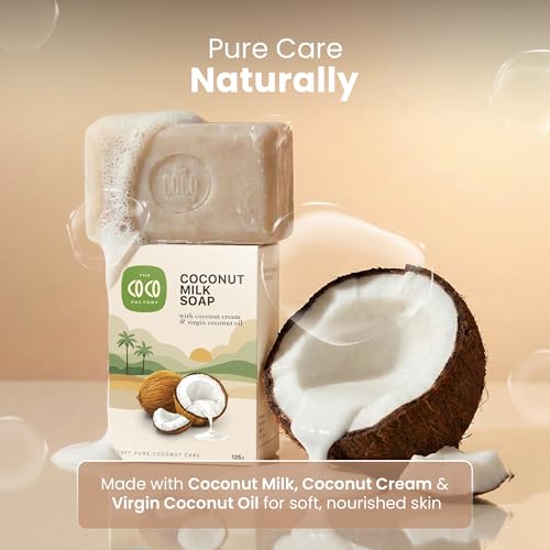 Image of Handmade Soap Combo Pack 125g each (Pack of 3) | Coconut Milk, Honey & Charcoal Soap | Natural Bath Bars for Men & Women | Deep Cleansing & Moisturizing | Paraben & Sulphate Free