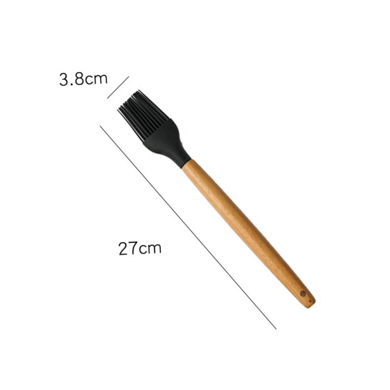 Cabilock Silicone Basting Oil Brush with Wood Handle Ergonomic Kitchen Utensil for Bbq Baking Cooking Flexible Non Scratch Bristles for Precise Sauce Application Food Grade