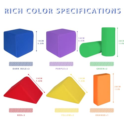 Image of Toddler Foam Building Blocks, 4 Kinds of Shapes Colourful Stacking Block Sets for Kids, Soft Foam Building Blocks Throwing Toys