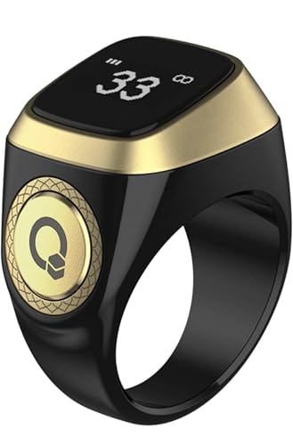 Image of Zikr Ring, Smart Tasbih Zikr Ring, Ring Count Reminder, Muslim Prayer Timing Reminder, LED Display, Bluetooth Connection, Multi-time Optional-20mm (Black)
