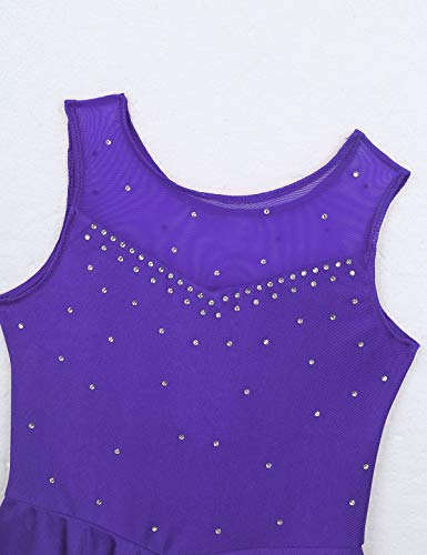 image for Aislor Kids Big Girls Sparkly Rhinestones Ballet Dance Gymnastic Leota