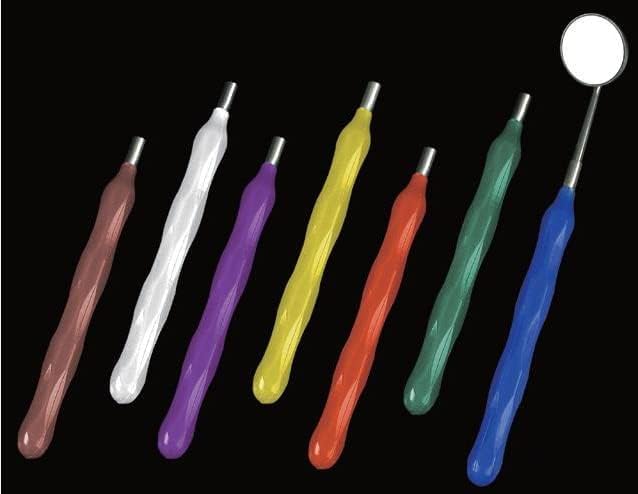 AmeriCan Goods 2/Pcs Dental Silicone Mirror Handles Cone Socket Autoclavable Dentist Mirror Durable Silicone Handle (Blue)