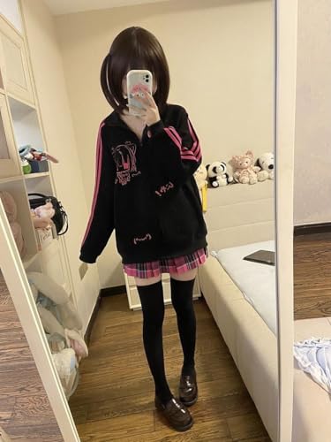 CEINOM Punk Harajuku Cute Print Japanese Fashion Loose Y2k Aesthetic Sweatshirts All Match Clothes3