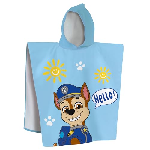 OMYDREAM Pat Patrouille Enjoy Cape de Bain Enfant | 100% Coton | Oeko-TEX | Velours Ultra-Doux |...