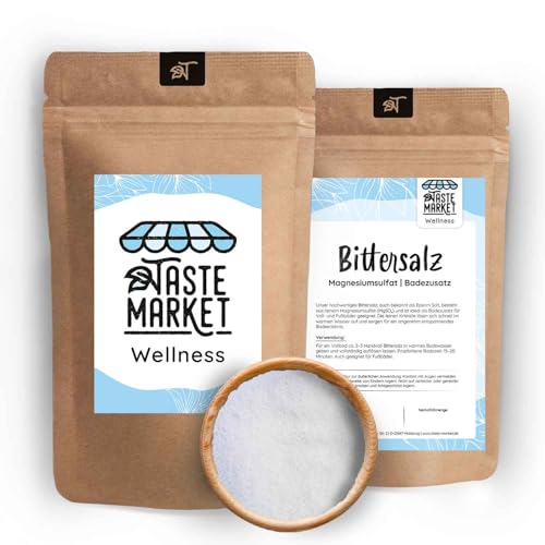Bittersalz 500 g Badesalz Epsom Salz Magnesium MgSO4 hochreines Bittersalz Wellness & Körperpeeling Taste Market