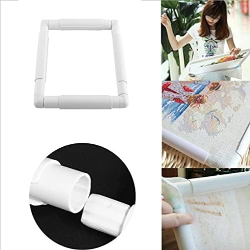 Embroidery Frame Plastic Cross Stitch Frame Square Rectangle Plastic Clip Frame for Embroidery Cross Stitch Quilting Needlepoint Tool(43.1 * 43.1cm) - Image 5