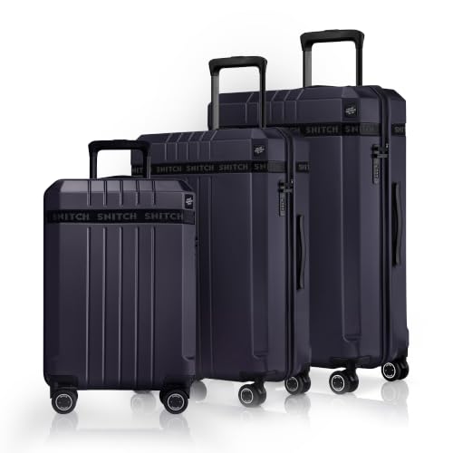 Image of SNITCH VITTO 3-Piece Set Blue Polycarbonate Hard Travel Suitcase - Suitcase for Travel Set of 3 & Luggage with 8 Wheels, Premium Lock, Wet Pouch & Free Shoe Bag