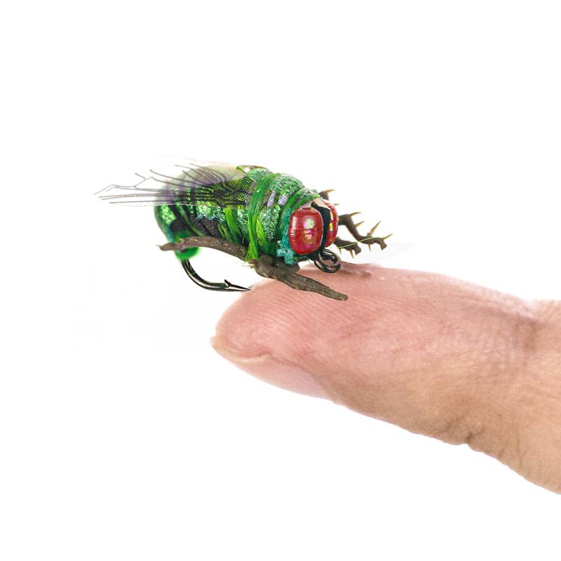 kkekos 2PCS Fly Fishing Lure with Fishing Flies Box Floating Fishing Jig with Hook