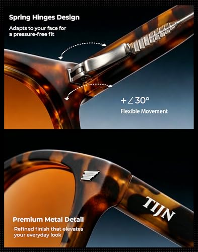 Image of TIJN Premium Blue Light Blocking Glasses for Women Men Computer Gaming Use | Square TR90 Frame Nerd Eyeglasses Anti Blue Ray with Red, Orange, Clear Lens for Computer, Phone, TV and Evening Screen Use