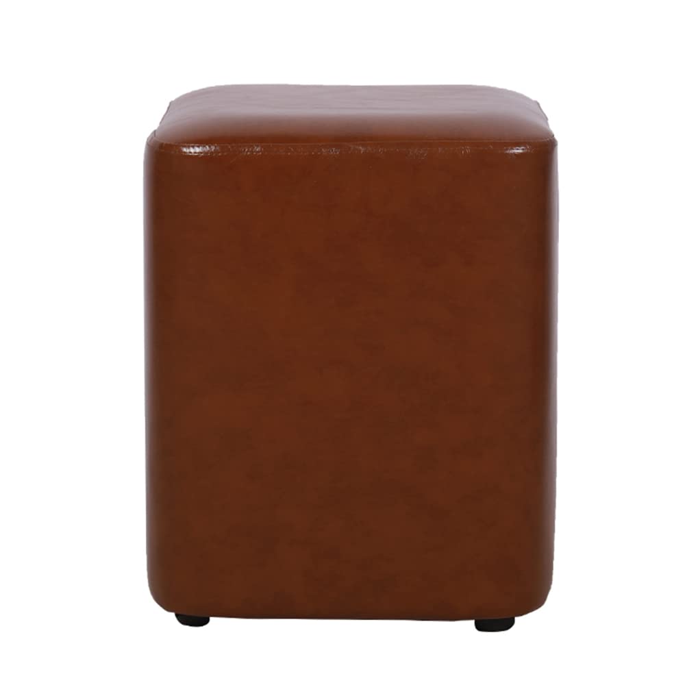 Tabouret en cuir ciré 35cm, repose-pieds et banc à chaussures élégant pour votre salon