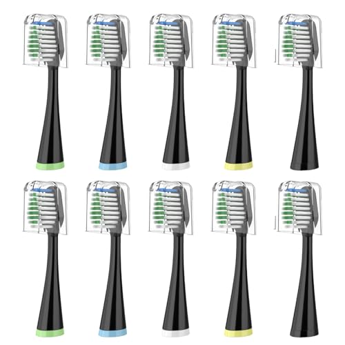 Fregum Replacement Toothbrush Heads with Covers for Complete Care 5.0/9.0 (CC-01/WP-862), 8 Count, Black