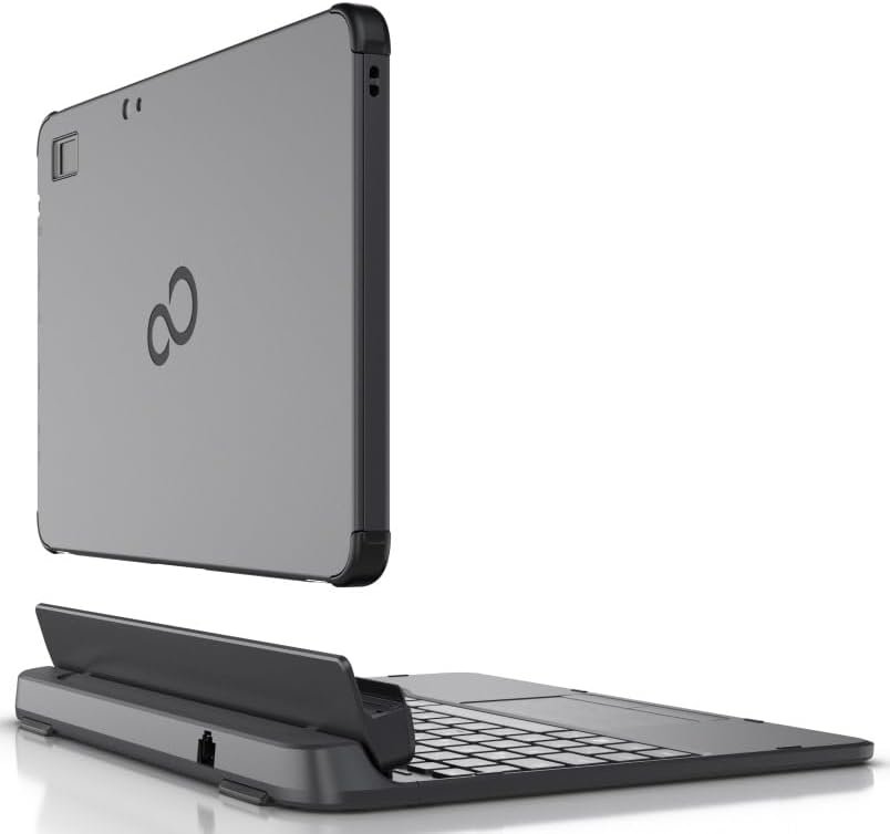 Side profile of the Fujitsu Stylistic Q5010 Tablet, highlighting its robust design.