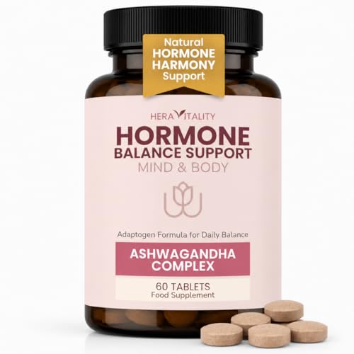 Hormone Balance Ashwagandha Mind & Body 1000mg Cortisol Adaptogen Support for Stress Calm Energy Sleep & Mood Hormone Balance & Focus 60 Vegan Tablets