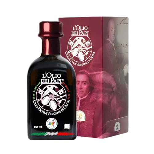 L'Olio dei Papi 100% Italian Extra Virgin Olive Oil cold extracted produced from the centuries-old olive groves of the ancient lands of the Popes 0,25 LT (gift box)