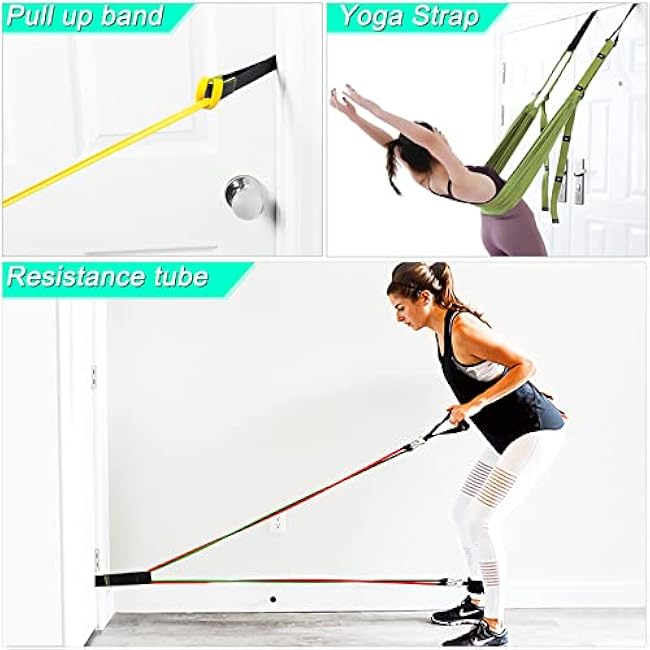 Door Anchor for Resistance Bands, Heavy Duty Padded Door Anchor System Door Hook, Must-Have Workout Exercise Bands Attachment Compatible for Loop Bands, Resistance Tube