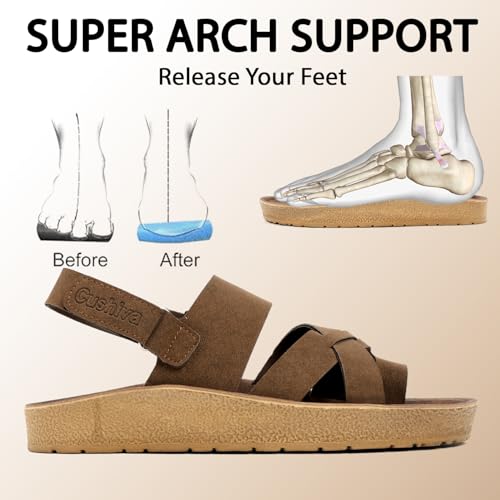 Image of Men Comfort Back Strap Sandals - Adjustable Slingback Flat Sandals with Cushioned Footbed, Lightweight Sole, Casual Everyday Wear Supportive Slip-On Style