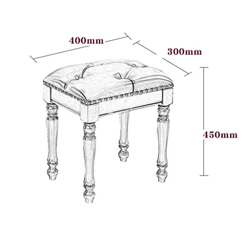 Taburete de maquillaje lavable con botón gzz para dormitorio 4