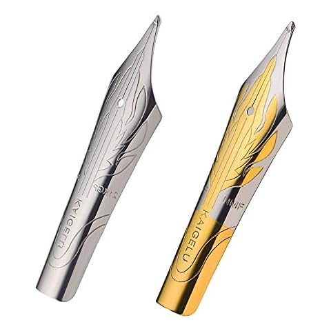 2 PCS Kaigelu Eastern Calligraphy Nib Medium Size #6 for Jinhao 450, 750, Yongsheng 699, Majohn T1, C1 Fountain Pen Cover
