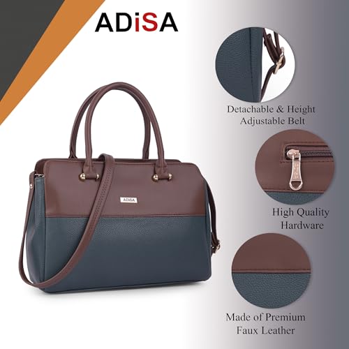 Image of Color Block Shoulder Handbag for Women - Stylish Crossbody Bag with Sling Belt, Ladies' Purse with Top Zipper Closure, Gift for Women and Girls (ADW4088)