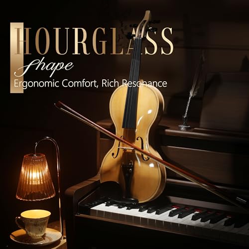 Image of AKLOT 4 /4 Full Size Violin: Ergonomic, Stable Tuning, Anti-crack Solid Wood, Premium Ebony, For Beginners, With Hard Case, Tuner, Spare Strings, Bow, Shoulder Rest, Lesson Book (VRT-SpcNG)