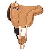 HILASON Horse Bareback Saddle Pad Anti Slip Base Suede Leather Tan | Baretek Riding for Horses
