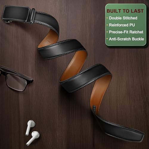 BULLIANT Men Belt, Ratchet Belt Adjustable For Gift Men Dress Jeans 1 3/8"-Cut For Fit2