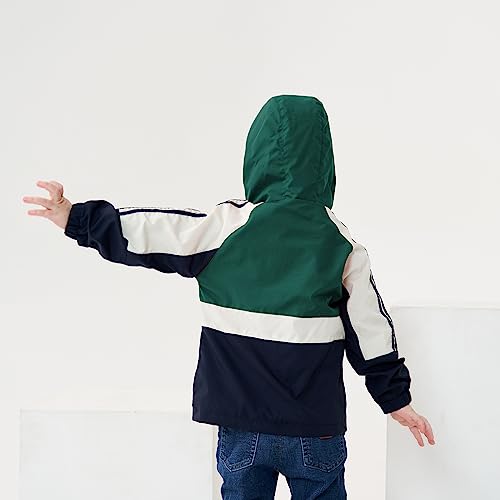Image of Volunboy Toddler Boys Windbreaker Casual Outerwear Kids Lightweight Zip Hooded Jacket Baby Cute Dust Coat