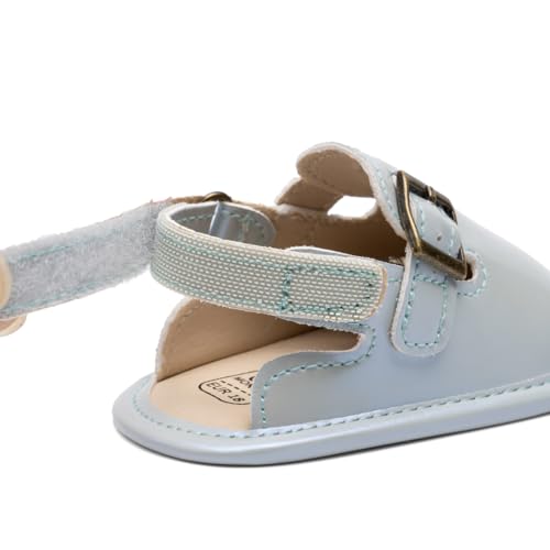 Image of KIDSUN Baby Boys Girls Sandals Adjustable Lightweight House Home Slippers Non Slip Newborn Prewalk First Walk Shoes
