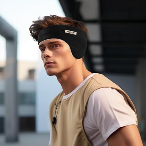 BSITSSS Ohrenwärmer Herren Damen, Winter Ohrenschützer, Schwarz Stirnband Ohrenschutz, Warmes Earmuffs, Moden Ear Warmers für Laufen, Yoga, Skifahren, Reiten, Fahrrad, Ohrabdeckung