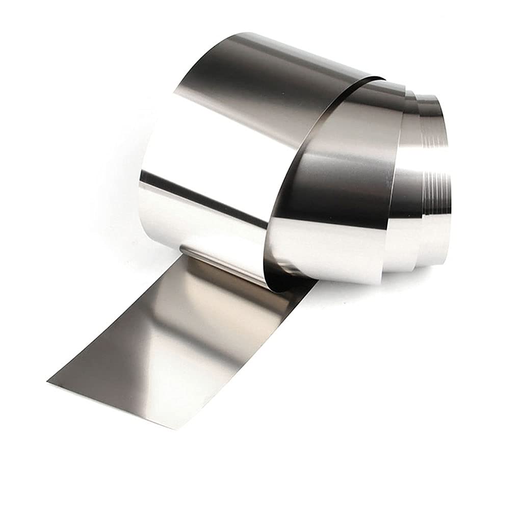 Rotoli di lamina metallica, 1 pz 100x1000mm Lamiera sottile in lamiera di acciaio inossidabile 304, spessore 0,05/0,06/0,07/0,08/0,09/0,1/0,15/0,2/0,25/0,3 Lamina nichelata(0.6x100x1000mm)