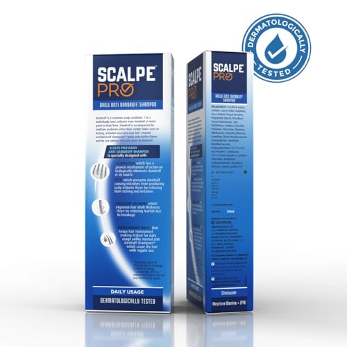 Image of Scalpe Pro Daily Anti-Dandruff Shampoo | Removes Dandruff from Source | Prevents Itching & Irritation | Scalpe Science | Climbazole Formulation | Dermatologically Tested | For Women & Men | 200ml