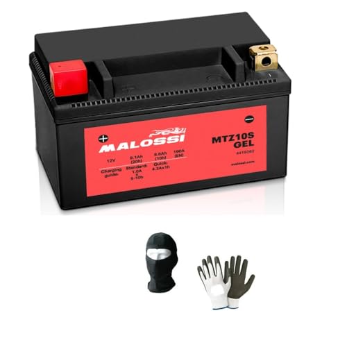 DESCRIZIONE E CARATTERISTICHE PRODOTTO: BATTERIA MALOSSI MTZ10S (YTZ10S) IN GEL PRECARICATA SIGILLATA -BATTERIA PRONTA PER L’UTILIZZO, COMPLETA, BISOGNA SOLO MONTARLA, GIA’ CARICA!! -Sigillata/ermetica, -precaricata (attivata in fabbrica - Factory Activated) - A tenuta stagna -12 Volt 8,6 Ah ampere -NEL TITOLO INDICHIAMO IL MODELLO SPECIFICO PER LA TUA MOTO, SCOOTER O QUAD!!