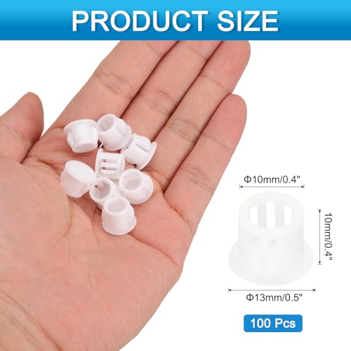 Image of uxcell 100pcs Nylon Plastic Hole Plugs, 2 /5 inch(10mm) Round Drill Screw Hole Plugs Covers Knockout Locking Plastic Plugs Insert End Caps for Kitchen Cabinet Furniture, White