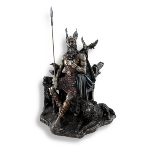 Estatua Bronzed Dios Nórdico Odín en Trono miniatura 2