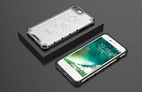 Image of Glasgow Back Case Cover Compatible with Apple iPhone 8 Plus (Honeycomb Pattern) - Transparent
