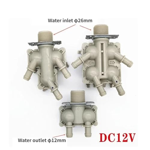 Électrovanne DC12V pour machine à laver à tambour à 2 sorties d'eau