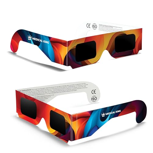 Medical king Solar Eclipse Glasses Approved 2024 (2 pack) 2024 CE and ISO Certified Safe Shades for Direct Sun Viewing