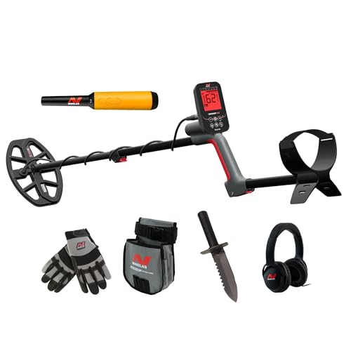 Image of MINELAB Vanquish 460 Bundle, Includes Metal Detector, PRO-FIND 35 Pinpointer, Digging Tool, Finds Pouch, and Gloves