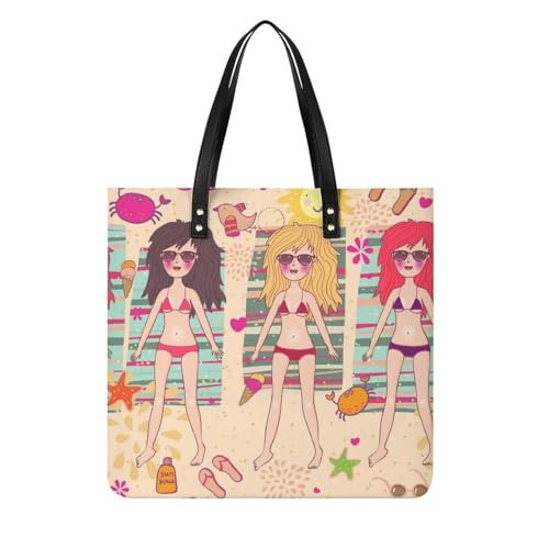 Sac à main shopper femme grand tote bag à bandoulière pour voyage et plage 39x39cm