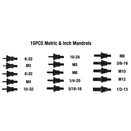 Aiuitio 16" Rivet Nut Tool, Rivnut Tool Kit With 15 Metric And Sae Mandrels, Nutsert Rivet Tool Set With 150Pcs Rivnuts #TOP3