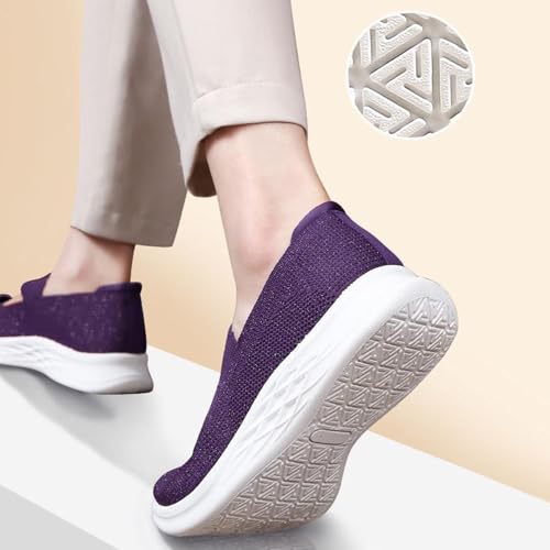 Women's Mary Jane Shoes Mesh Breathable Soft Shoes Woven Knitted Loafers Anti Slip Orthopedic Walking Loafers Arch Support Sneakers3