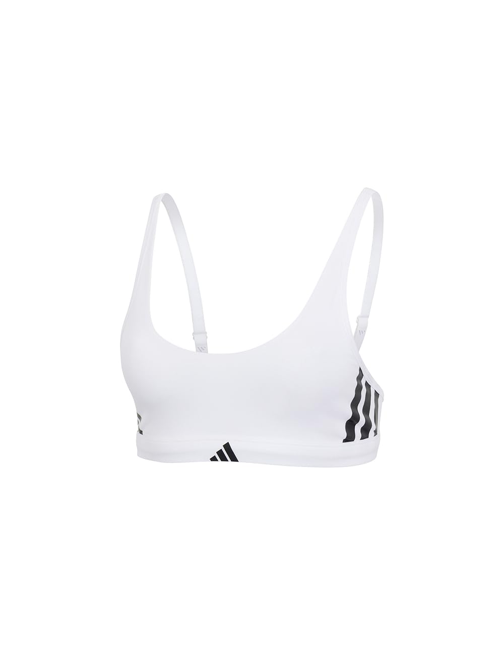 adidas Scoop Bralette Sport Active Essentials Cotton 3 Stripes Comfortable Underwear White
