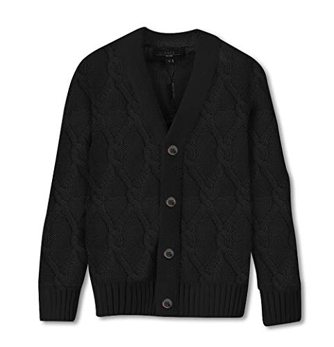 Gioberti Kids and Boys 100% Cotton Knitted V-Neck Button Up Cardigan Sweater, Black, Size 2T