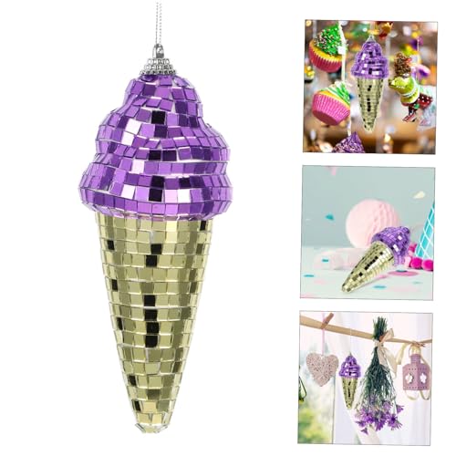Adorno colgante de helado con efecto espejo para fiestas, bodas y eventos, decoración festiva miniatura 5