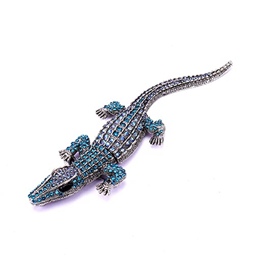 Broche salamandre cristal strass lézard vintage badge gecko bijoux dorés