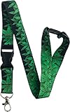 Marijuana / Weed Printed Neck Lanyard With Safety Breakaway & Detachable Buckle Clip