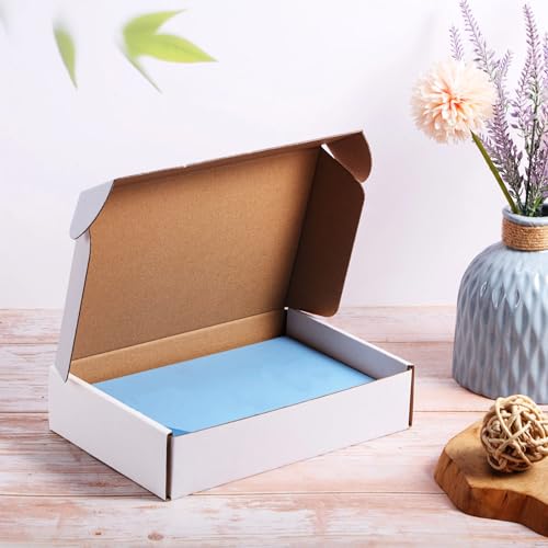 Image of Qilery 60 Pcs 9 x 6 x 2 Inches Shipping Boxes Corrugated Cardboard White Mailer Boxes Packaging for Small Business Mailing Wrapping Present Gift