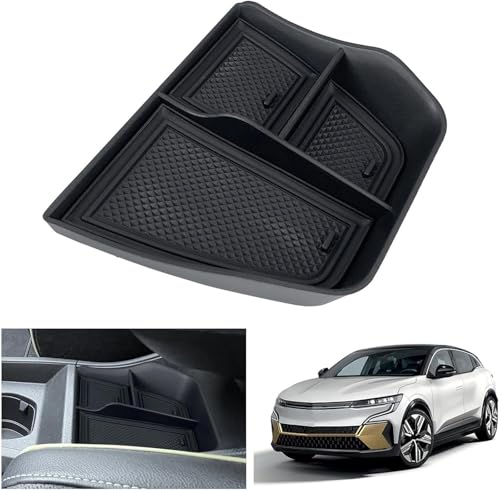 Boîte de rangement Megane console centrale avec tapis antidérapants - 3
