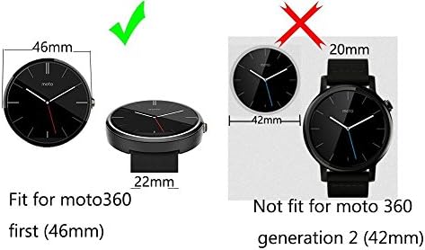 WayIn® Cinturino cinturino in pelle per Motorola Moto 360 (prima  generazione) 46 millimetri Smartwatch 22mm Moto Uomini cinturino 360  (Rosso) : Amazon.it: Orologi
