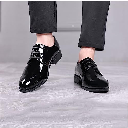 Men's Lace-Ups Classic Oxford Dress Shoes Formal Business Derbys Black Patent Leather Shoes for Men4